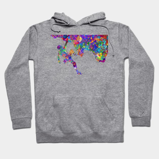 Climber watercolor Hoodie by Yahya Art